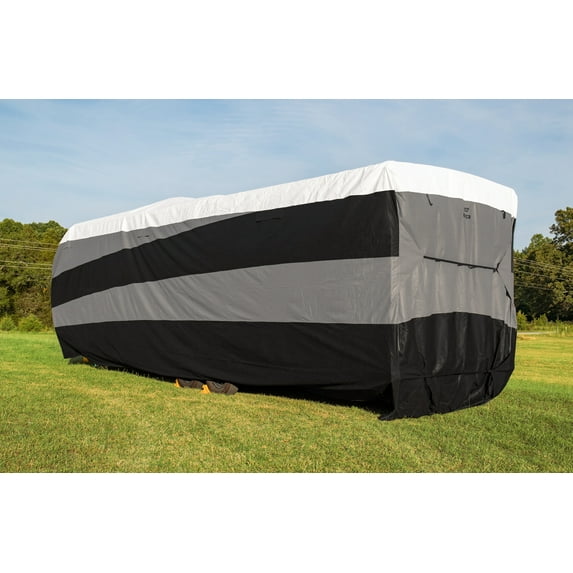 Camco ULTRAGuard Supreme RV Cover | Fits Toy Hauler Trailers 20 to 24-Feet | Extremely Durable Design | Weatherproof with a Dupont Tyvek Top | (56158)