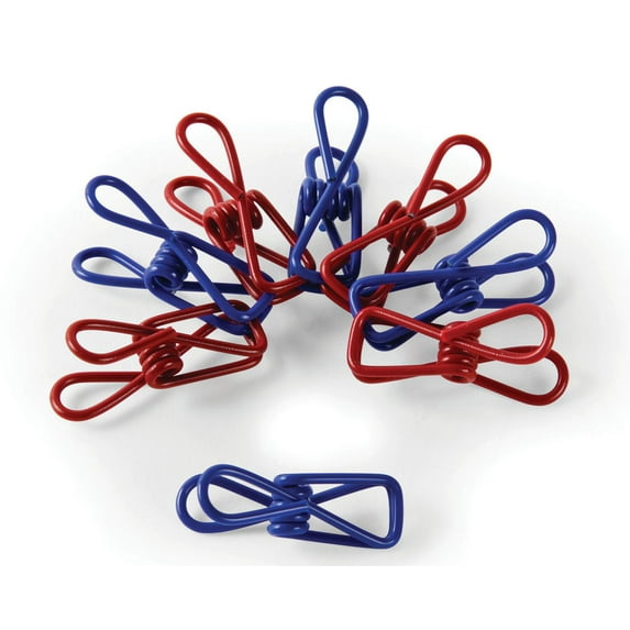 Camco Utility Clips | Features a Protective PVC Coating and a Multi-Functional Design | Multicolor, Set of 8 (51037)