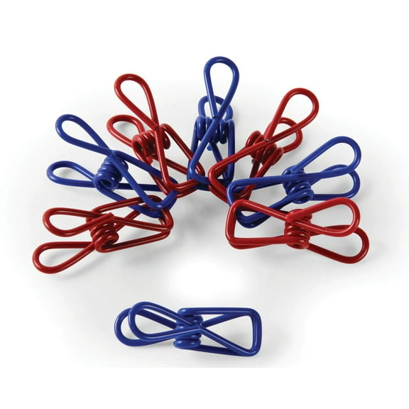 Camco Utility Clips | Features a Protective PVC Coating and a Multi-Functional Design | Multicolor, Set of 8 (51037)