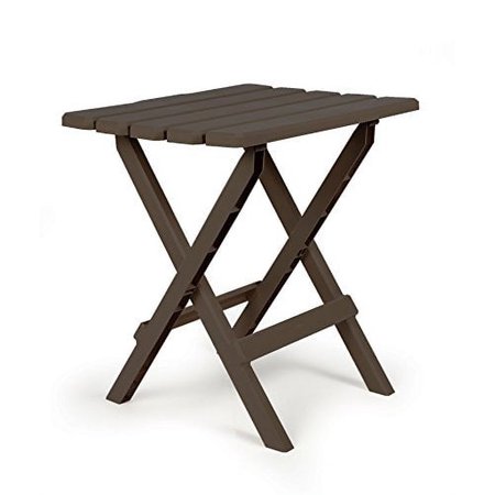 Camco 51886 Mocha Large Adirondack Portable Outdoor Folding Side Table, Perfect for The Beach, Camping, Picnics, Cookouts and More, Weatherproof and Rust Resistant