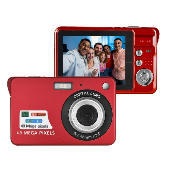 Camcorder,48mp 2.8 Inch Auto 16x -shake Tft Screen Auto Batteries And Kids 2 Batteries And With 2pcs Batteries Video Camera Kids Teens -shake Smile Capture Camera 4k Red 2.8 Inch Tft