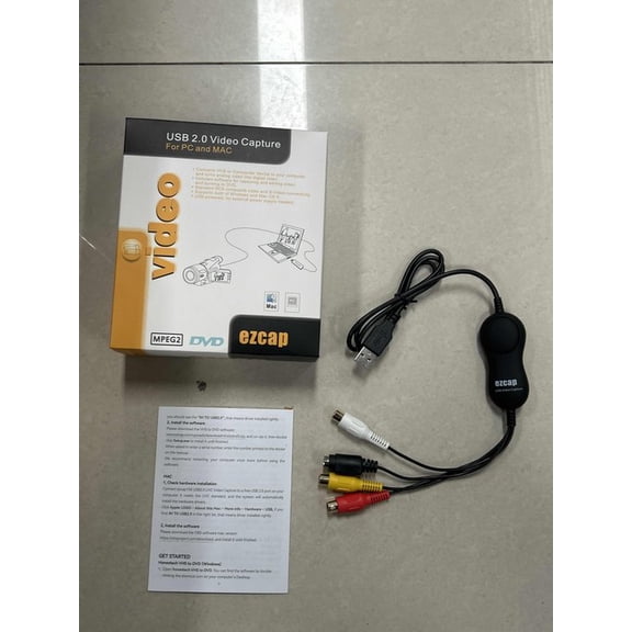 Camcorder Card Camcorder ezcap158 USB 2.0 UVC Video Card, VHS to Digital Converter, Video Box Supports CVBS and S-Video Input, Convert VHS/DVD, VCR, Camcorder, Game Player to PC