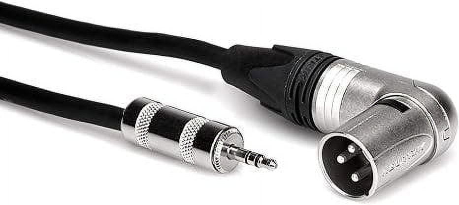 Camcorder Microphone Cable, 3.5mm TRS to Neutrik Right-Angle XLR3M 1.5ft
