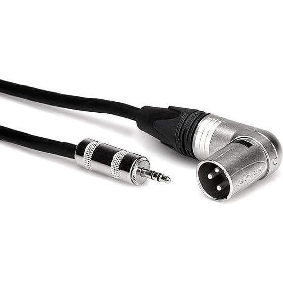 Camcorder Microphone Cable, 3.5mm TRS to Neutrik Right-Angle XLR3M 1.5ft