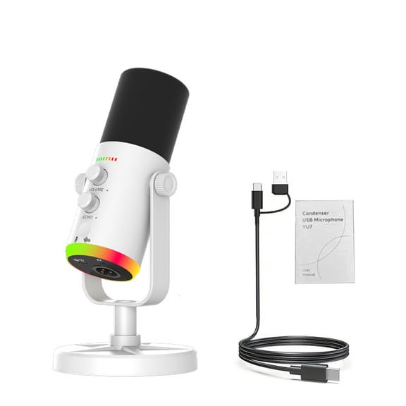 Camcorder Part USB Condenser Dynamic Microphone with Multifunctional Controls Studio Audio Clarity RGB Lighting for Streaming Gaming