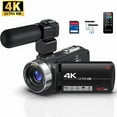 thumbnail image 1 of Camcorder Video Camera, 8K 64MP IR Night Vision, 18X Digital Zoom WiFi Camera, 3.0" Touch Screen, Microphone, 32G SD Card, Remote Control, 2 Batteries, 1 of 12