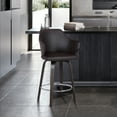 thumbnail image 1 of Camden 30" Mid-Century Brown Faux Leather Bar Stool, 1 of 6