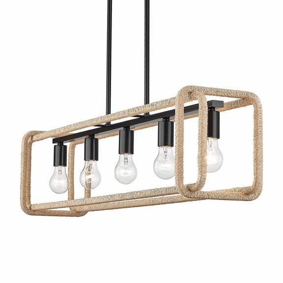 Wry Lighting Camden 5-light Island Light in Matte Black