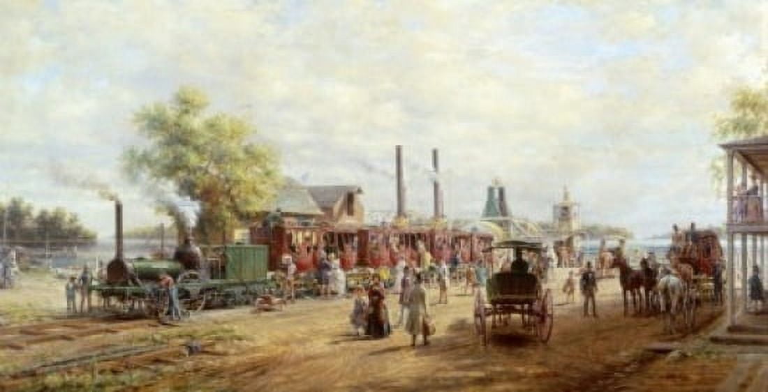 Camden & Amboy Railroad Edward Lamson Henry (1841-1919 American) Canvas Art - Edward Lamson Henry (24 x 36)