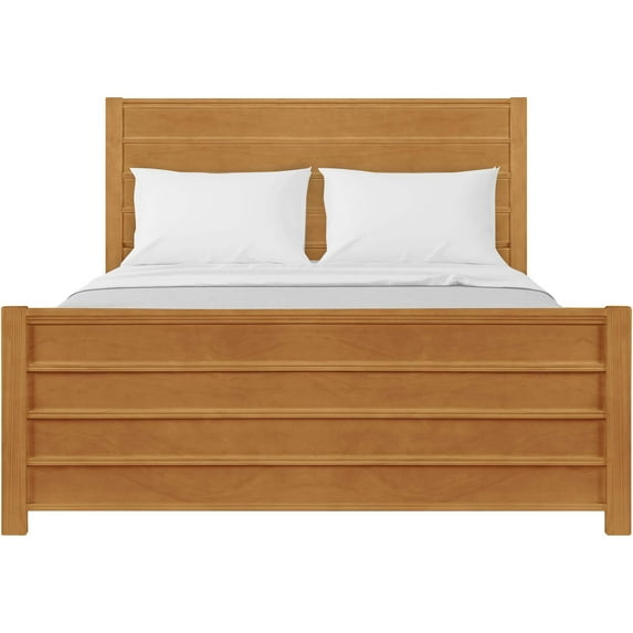 Camden Isle Caroline Platform Bed | Paneled Headboard | Queen, Oak
