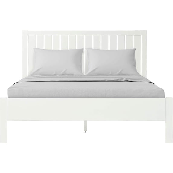 Camden Isle Graham Platform Bed | Slatted Headboard | Queen, White