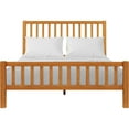 thumbnail image 1 of Camden Isle Hampton Platform Bed | Slatted Headboard | Queen, Cherry, 1 of 11