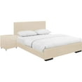 thumbnail image 1 of Camden Isle Hindes Platform Bedroom Set | Upholstered | Low Profile | Queen, Beige + 1 Nightstand, 1 of 11