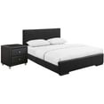 thumbnail image 1 of Camden Isle Hindes Platform Bedroom Set | Upholstered | Low Profile | Twin, Black + 1 Nightstand, 1 of 10