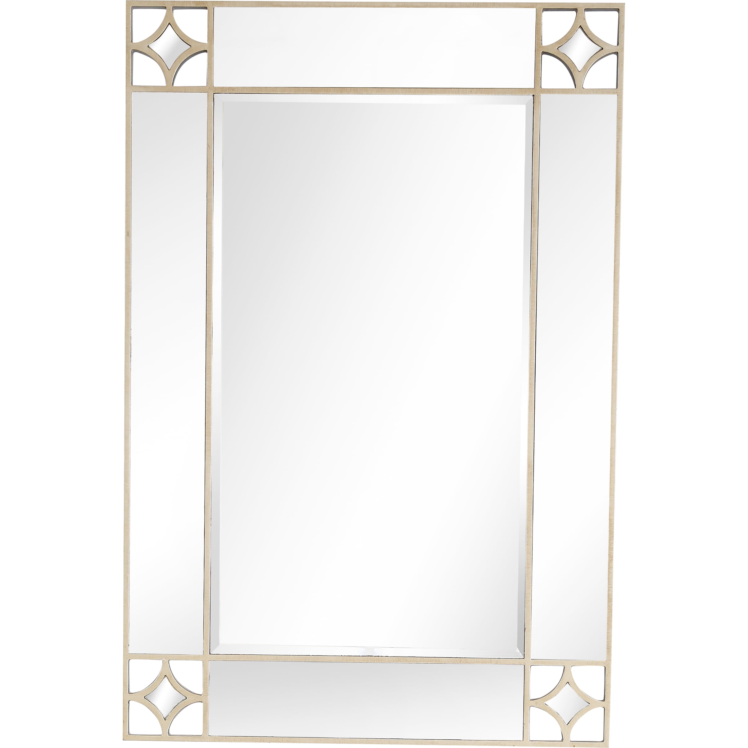 Huxley Champagne Beveled 51'' Rectangular Wood Wall Mirror