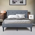 thumbnail image 1 of Camden Isle Monticello Platform Bed | Diamond Tufted Headboard | Queen, Gray, 1 of 8