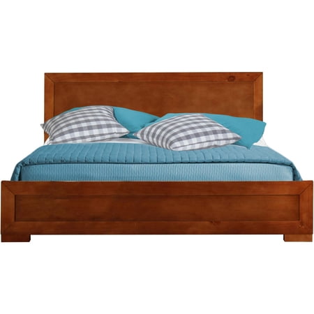 Camden Isle Oxford Platform Bed | Paneled Headboard | Low Profile | Full, Cherry