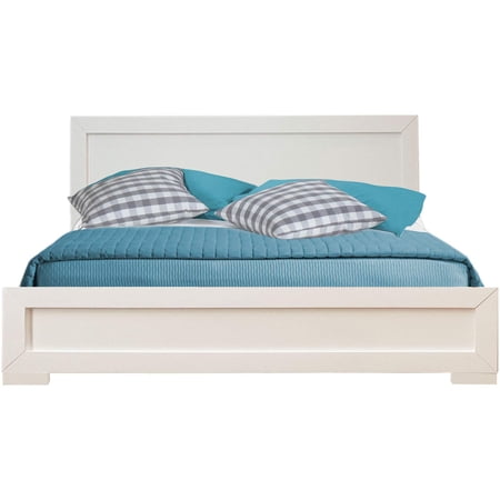 Camden Isle Oxford Platform Bed | Paneled Headboard | Low Profile | Twin, White