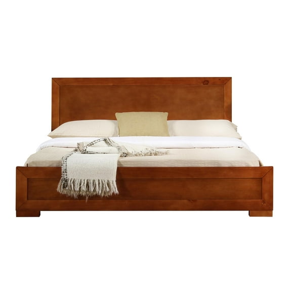 Camden Isle Trent Platform Bed | Paneled Headboard and Footboard | Twin, Cherry