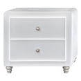 thumbnail image 1 of Camden Isle Upholstered Faux Leather 2 Drawer Nightstand in White, 1 of 6