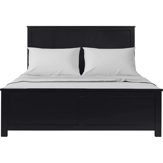 Camden Isle Winston Platform Bed | Paneled Headboard | Queen, Black