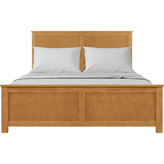 Camden Isle Winston Platform Bed | Paneled Headboard | Queen, Oak