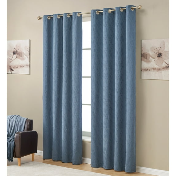 Camden Jacquard 100% Blackout Grommet Curtain Panels