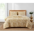 thumbnail image 1 of Camden Leaf Turmeric Soft Matelasse Jacquard Quilt Set - Full/Queen, 1 of 5