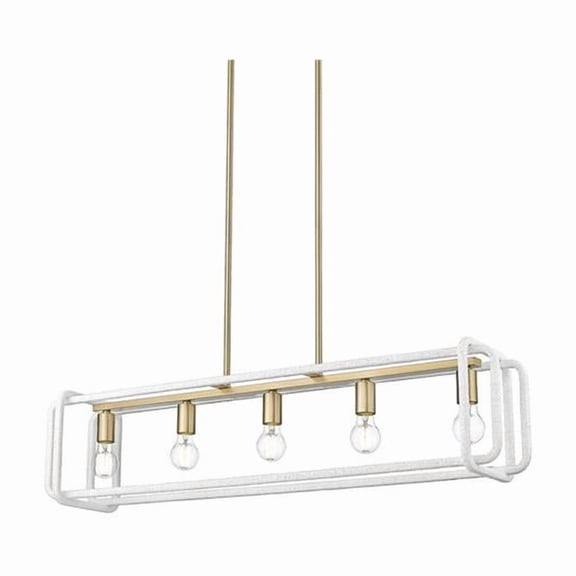 Wry Lighting Camden 5-light Island Light in Brushed Champagne Brass
