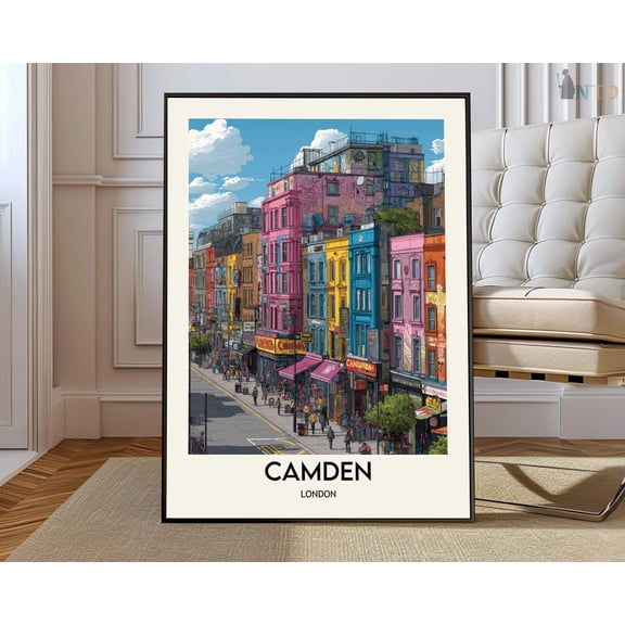 Camden London Borough Poster, Unframed Paper Poster 8x10in