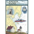thumbnail image 1 of Camden, Maine, Nautical Chart (12x18 Wall Art Poster, Room Decor), 1 of 3