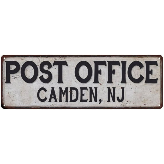 Camden, Nj Post Office Metal Sign Vintage 6x18 106180011437