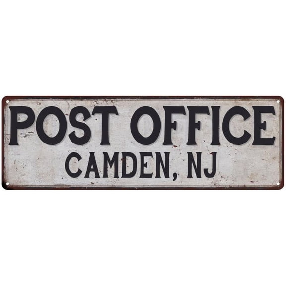 Camden, Nj Post Office Metal Sign Vintage 6x18 106180011437