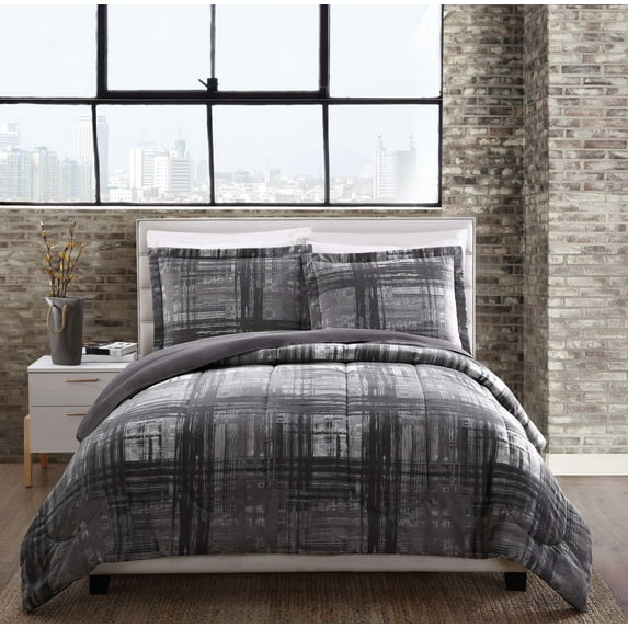 Style 212 Camden Plaid 2-Piece Twin Comforter Set in 100% Microfiber Polyester, All Season, Adult Size, OEKO-TEX Certified