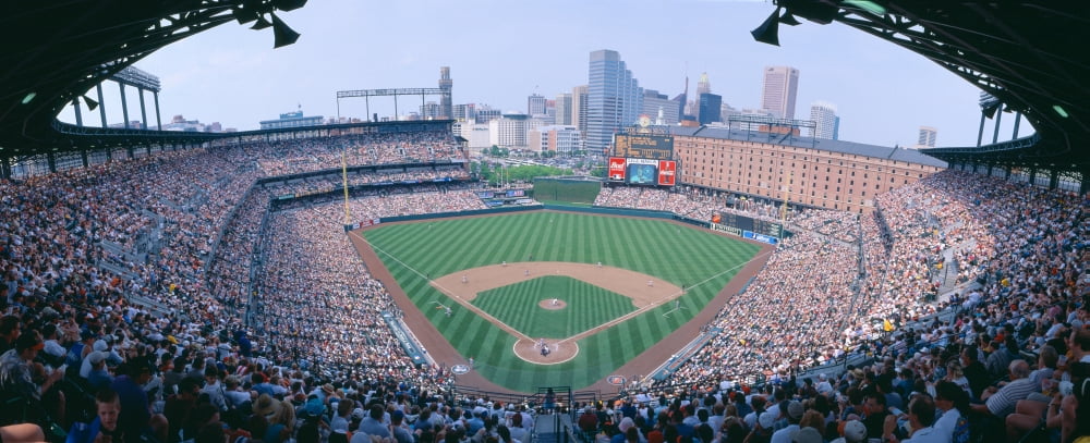 Camden Yard Stadium Baltimore Orioles v Rangers Maryland Canvas Art - Panoramic Images (27 x 9)
