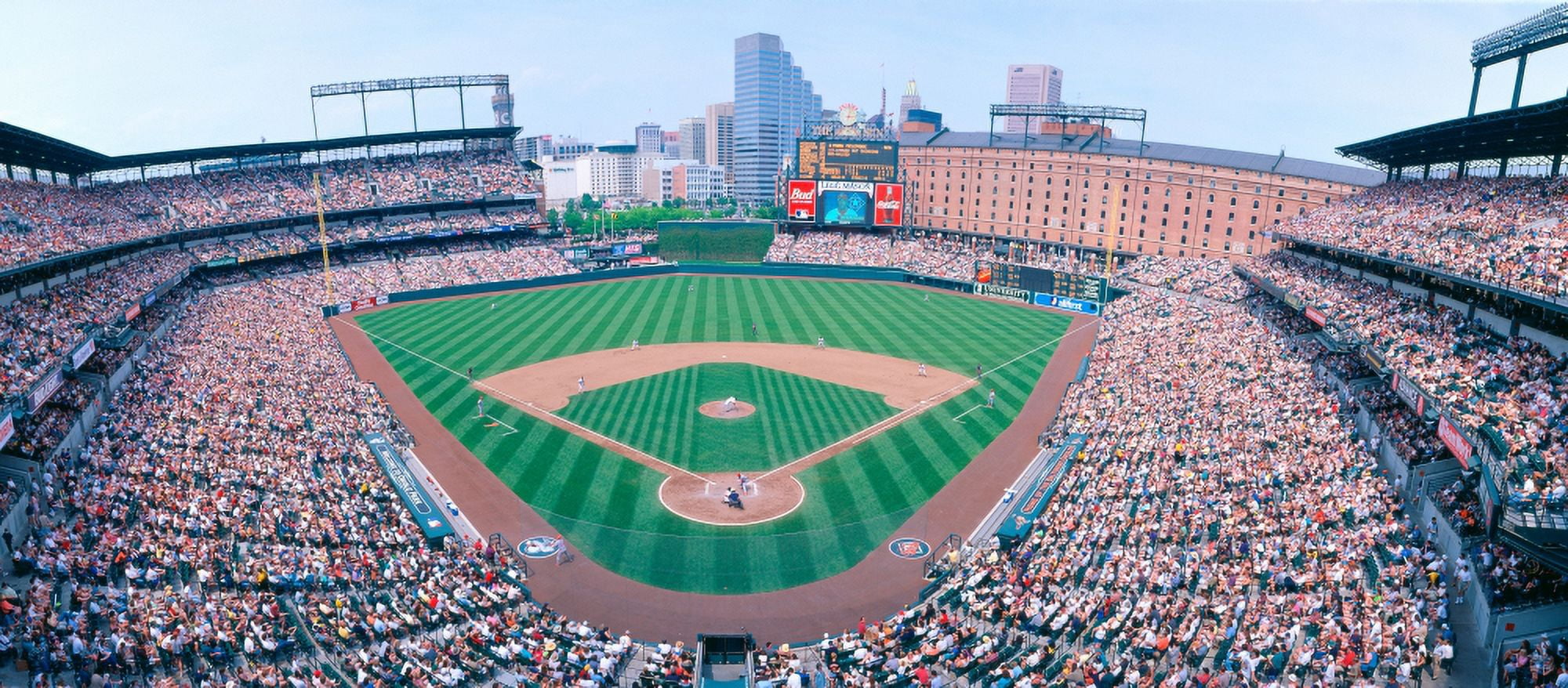 Camden Yard Stadium Baltimore Orioles v Rangers Maryland Canvas Art - Panoramic Images (36 x 12)