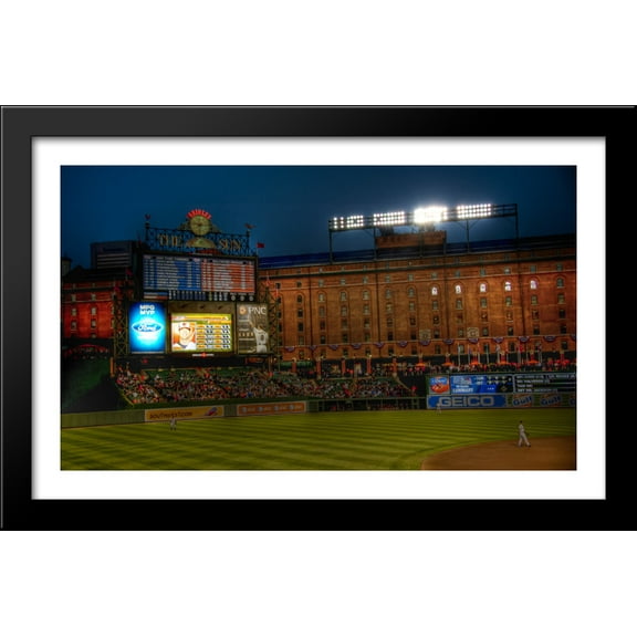 Camden Yards 40x26 Large Black Wood Framed Print Art - Home of the Baltimore Orioles