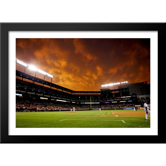 Camden Yards 40x28 Large Black Wood Framed Print Art - Home of the Baltimore Orioles