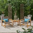 thumbnail image 1 of Camdyn Outdoor 3 Piece Wood and Wicker Club Chairs and Side Table Set, Mixed Mocha, 1 of 9