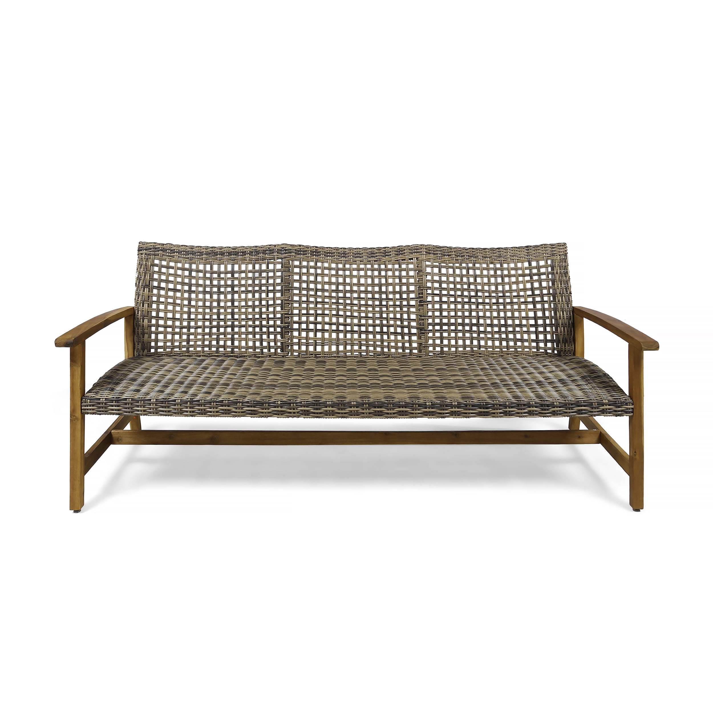Camdyn outdoor wood and wicker sofa deals