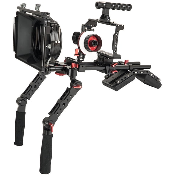 Came-TV BMPCC 4K Plus Shoulder Rig Mattebox A/B Follow Focus 15mm Rod for BlackMagic Pocket Cinema Camera