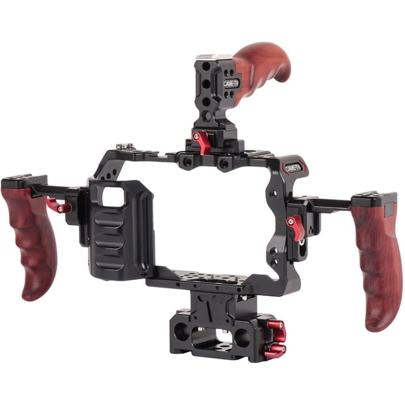 Came-TV Rig For Blackmagic Pocket Cinema Camera 4K/6K With Wooden Handles