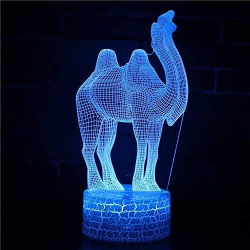Camel 3D Night Light,3D Illusion Lamp 16 Color Change Decor Lamp with Remote Control for Living Bed Room Bar Gift Toys - Gifts for Kids and Room Decor