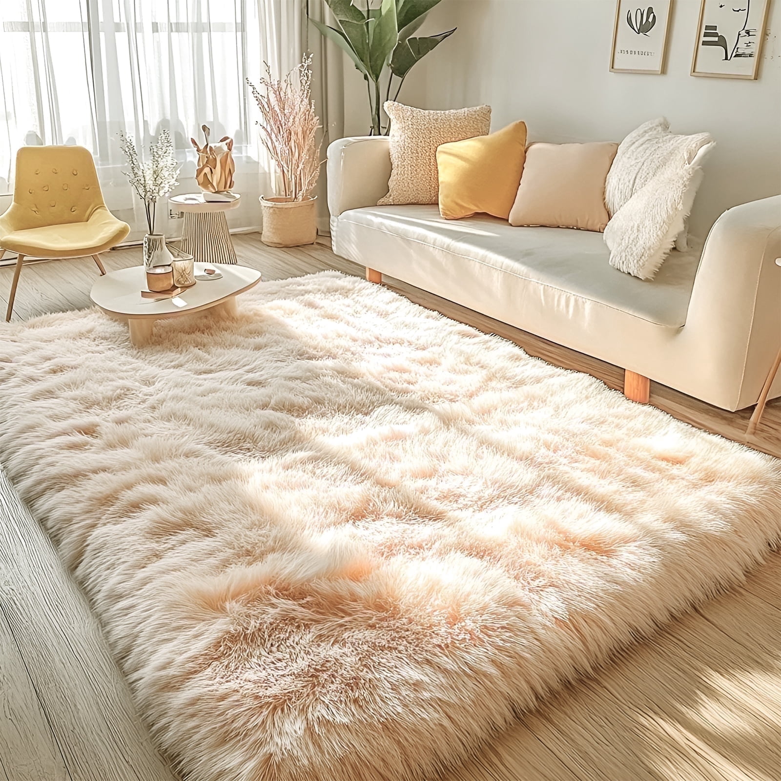 Hideous Rugs Pentantan Shag Area Rugs, 5ft x 8ft Soft Fluffy Indoor Carpet for ...