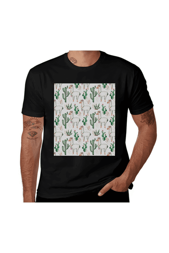 Camel Animal Pattern-Cactus-Multicolor Casual Streetwea Everyday Tshirt Comfortable Wear tee shirt