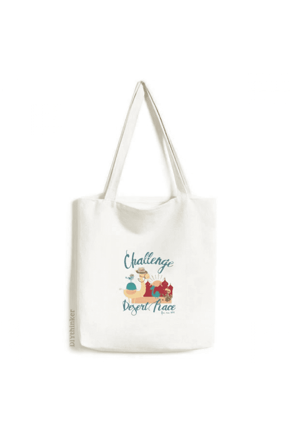 Camel Bird Castle Red Blue Square Tote Canvas Bag Shopping Satchel Casual Handbag