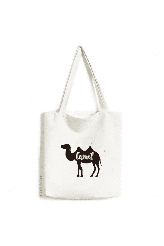 Camel Black And White Animal Tote Canvas Bag Shopping Satchel Casual Handbag