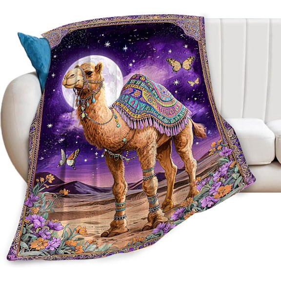 Camel Blanket Camel Lovers Throw Blanket Soft Warm Cozy Fleece Fuzzy Plush Desert Animals Flannel Blankets Gifts for Boys Girls Women Kids Adults