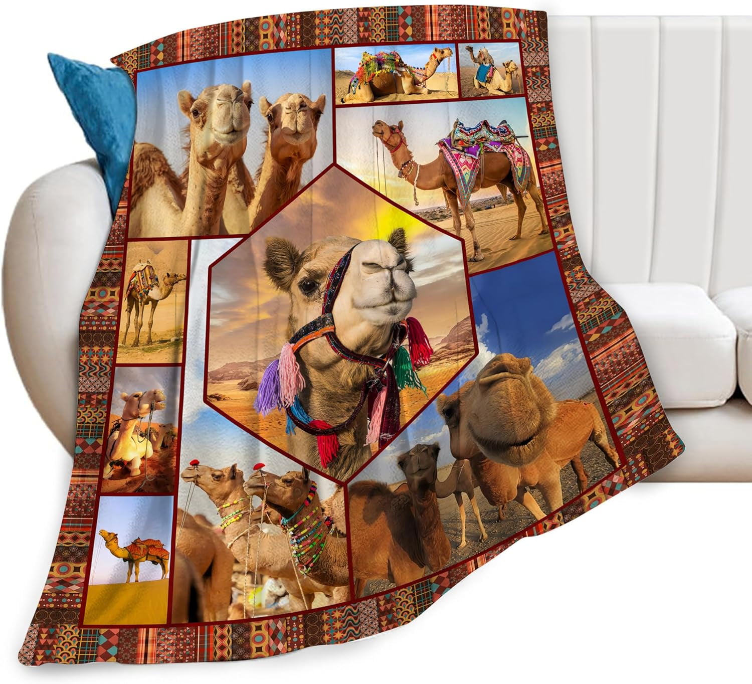 Camel Blanket Cute Funny African Camel Throw Blanket Ultra Cozy Super ...