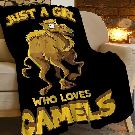Camel Blanket for Camel Lovers Cozy Soft Funny Camel Animal Throw Blanket for Women Girls Plush Warm Desert Camel Stuff Decor Fleece Flannel Gifts Blankets for Kids Adults 50"x40"